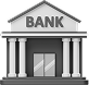 Полутоновая иллюстрация здания банка с четырьмя колоннами, треугольной крышей и словом BANK над двойными стеклянными дверями, напоминающими прочные каркасные дома в Московской области.